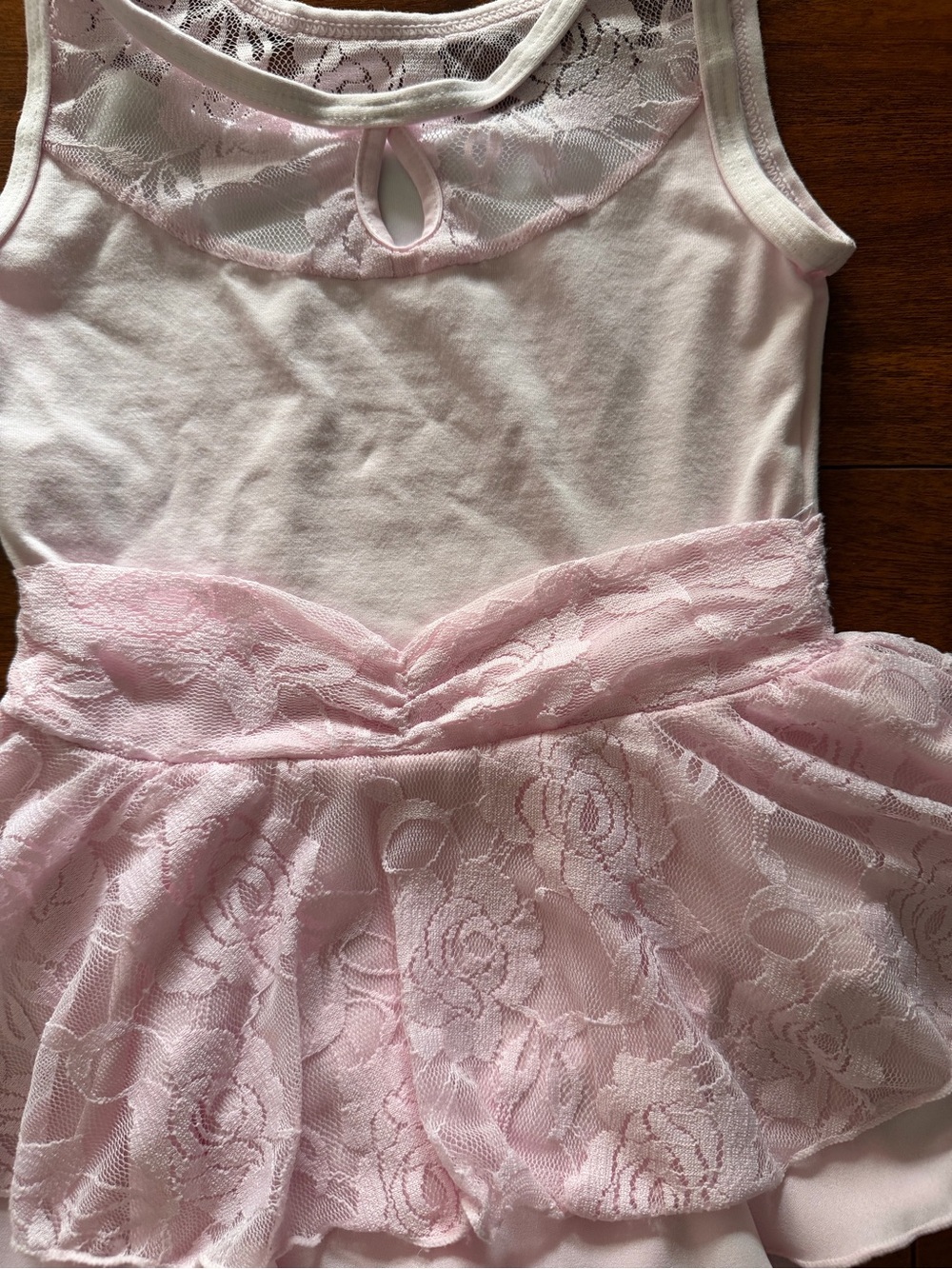 Girls' Lace Yoke Tank Chemise - Light Pink Size 2-4 - Picture 6 of 10